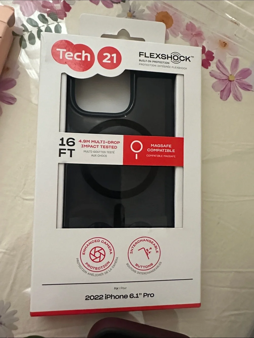 tech21 FlexShock MagSafe-Compatible Phone Case — Black 2022 iPhone 6.1” Pro